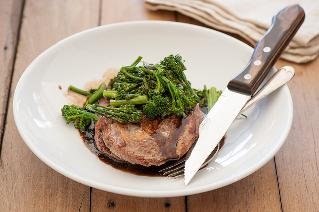 Salt and vinegar steaks on a plate.