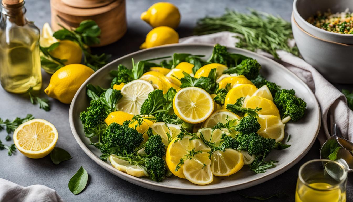 A collection of keto-friendly dishes featuring lemons.