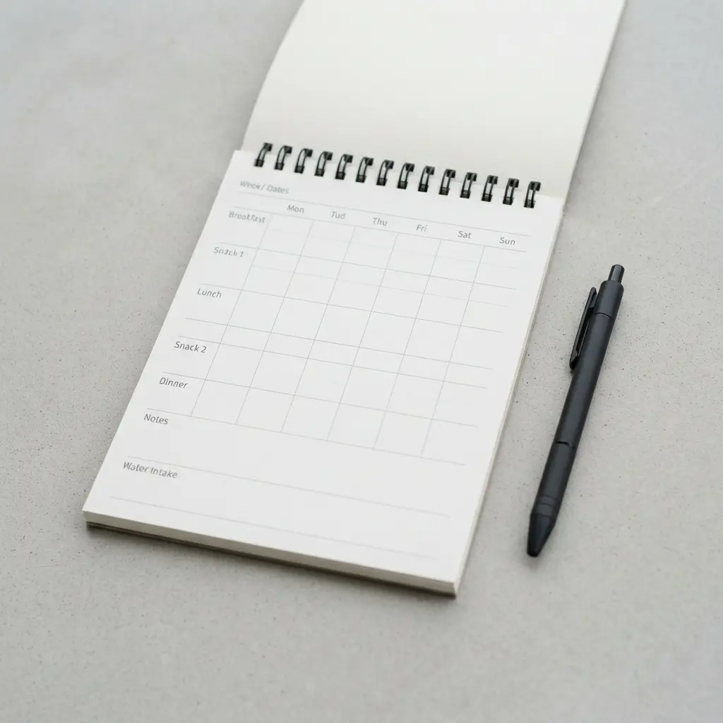 A simple weekly meal planning framework for a structured diet.