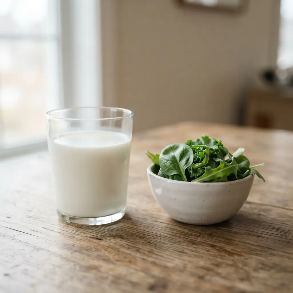 Foods and supplements associated with supporting bone density and health.