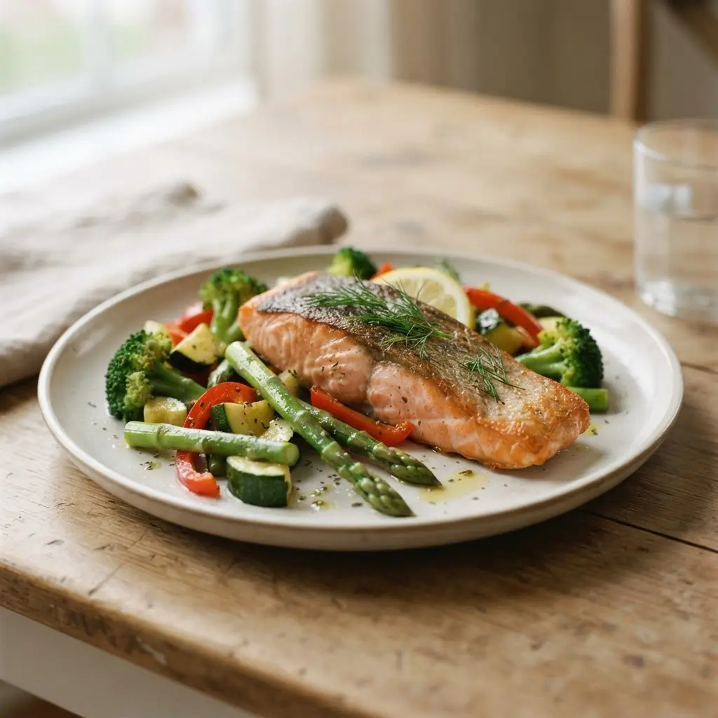 A visual linking heart health to nutrient-dense foods like avocados, nuts, and fish.