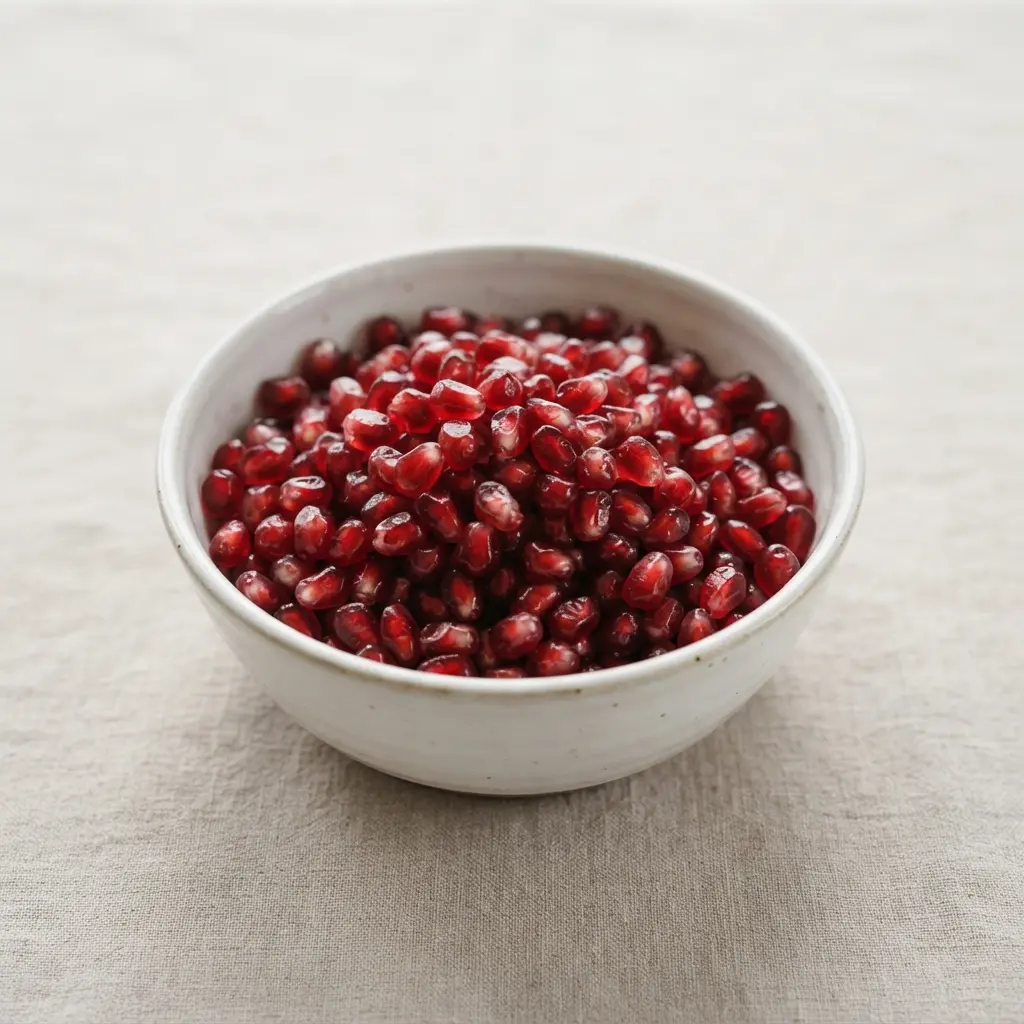 Pomegranate seeds spilling from a split fruit, known for their collagen-supporting properties.