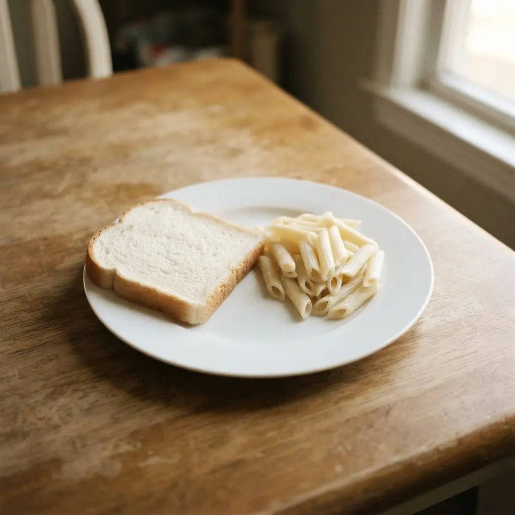 A visual comparison of refined carbs like white bread versus whole grain options, a key dietary habit.
