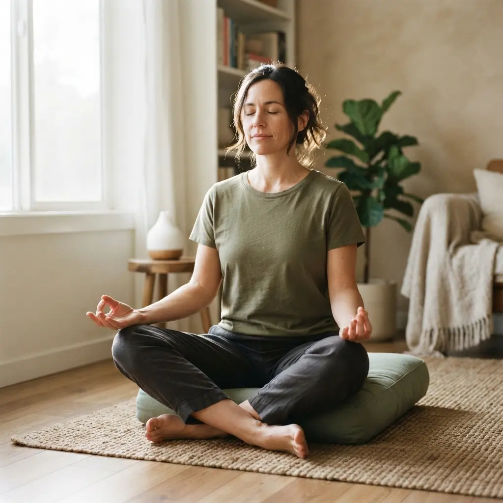 Mindfulness practice to lower stress and its impact on abdominal fat.