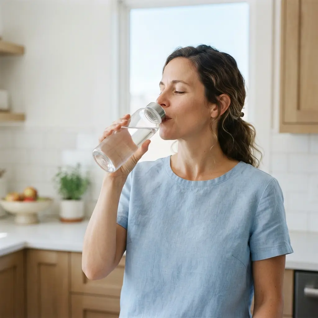 Drinking water is a simple habit that aids digestion and supports metabolism.