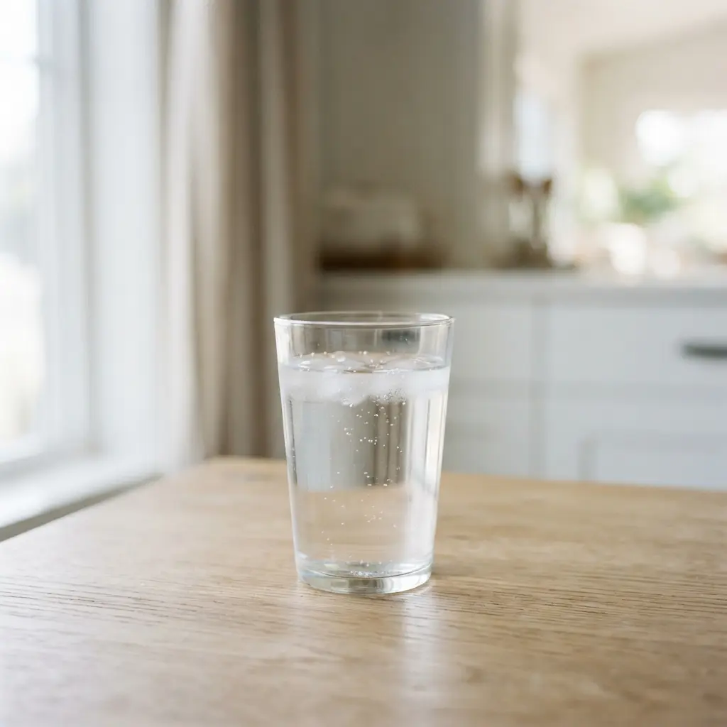 Someone staying hydrated by drinking water throughout the day.