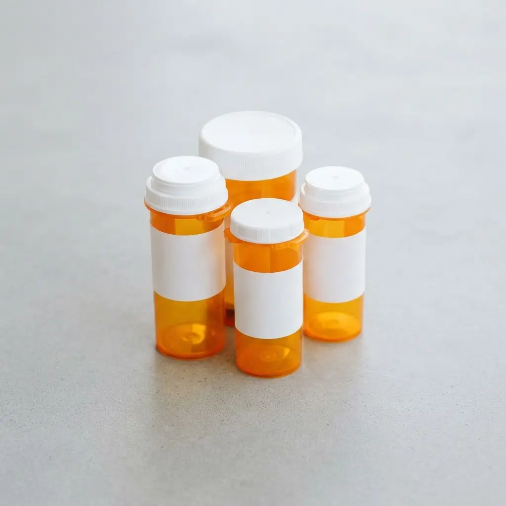 Prescription bottles, highlighting that some medications can affect metabolism and lead to weight gain.
