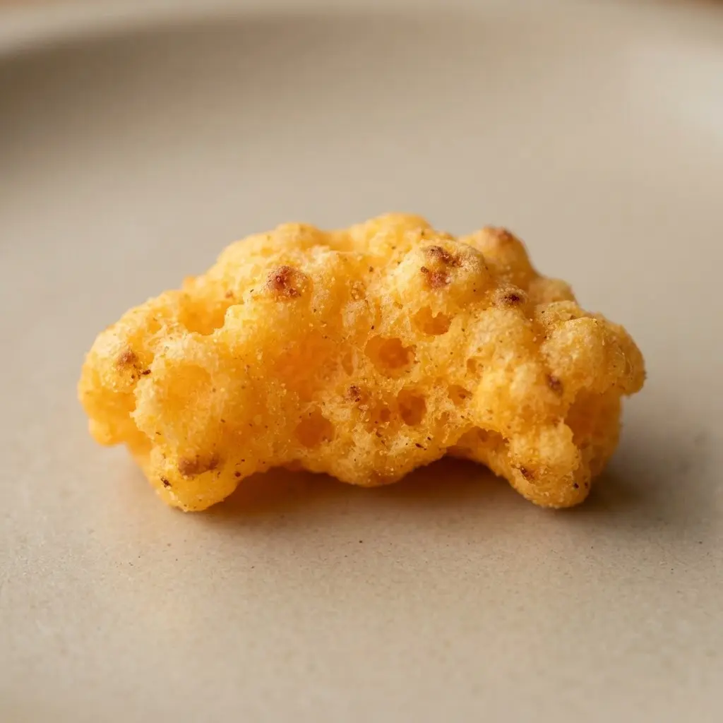 Cheese puffs in close-up.