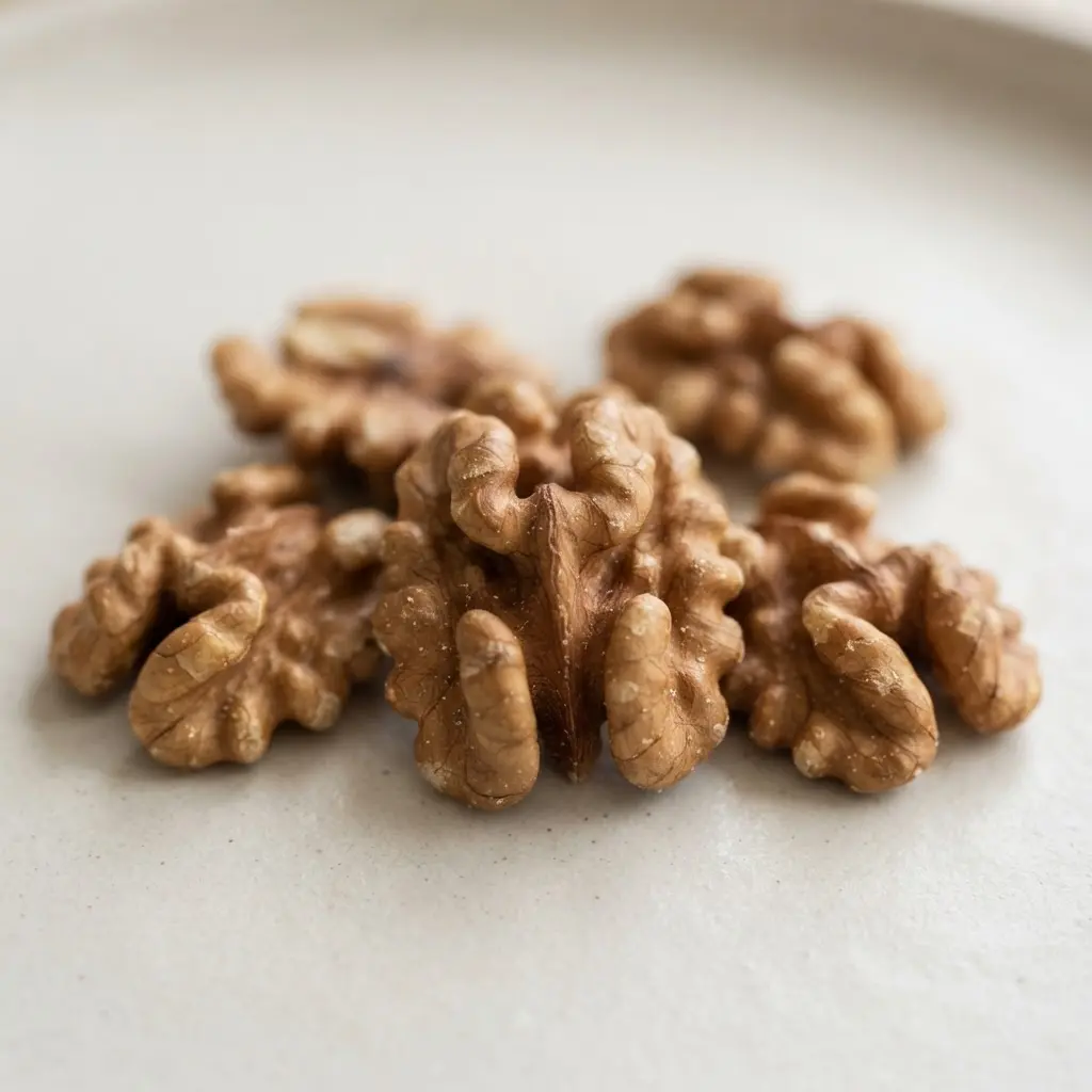Walnuts in close-up.
