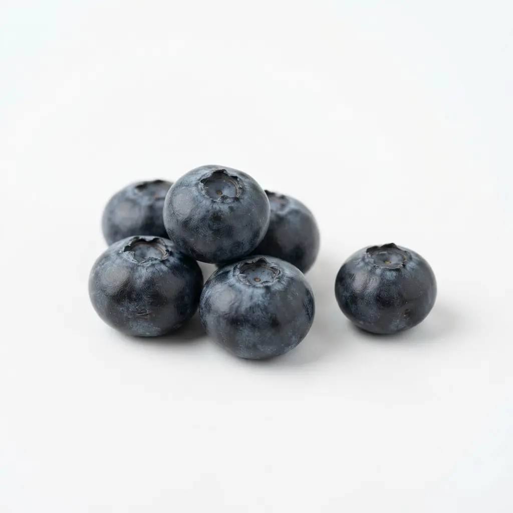 Blueberries on a clean white background.