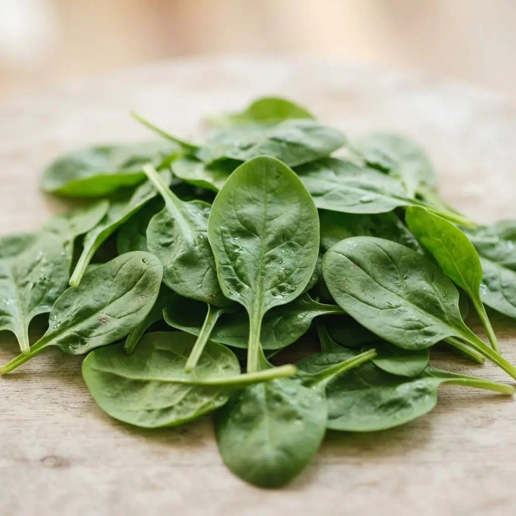 Spinach in close-up.