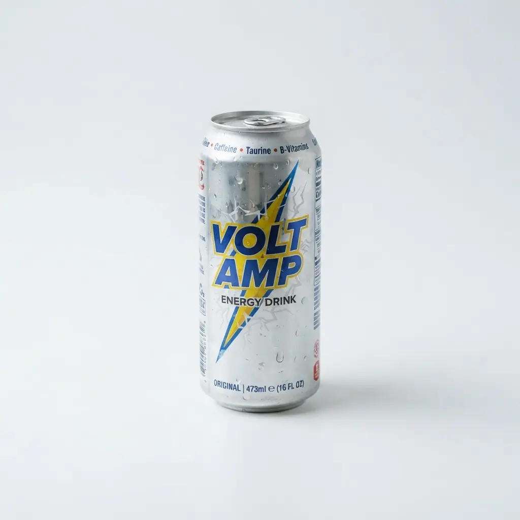 Energy drink on a clean white background.