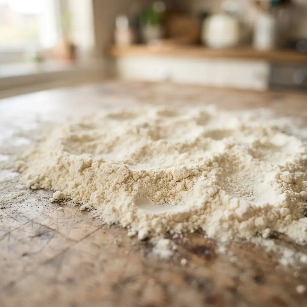 Fine whey powder shown in close-up to highlight natural texture.