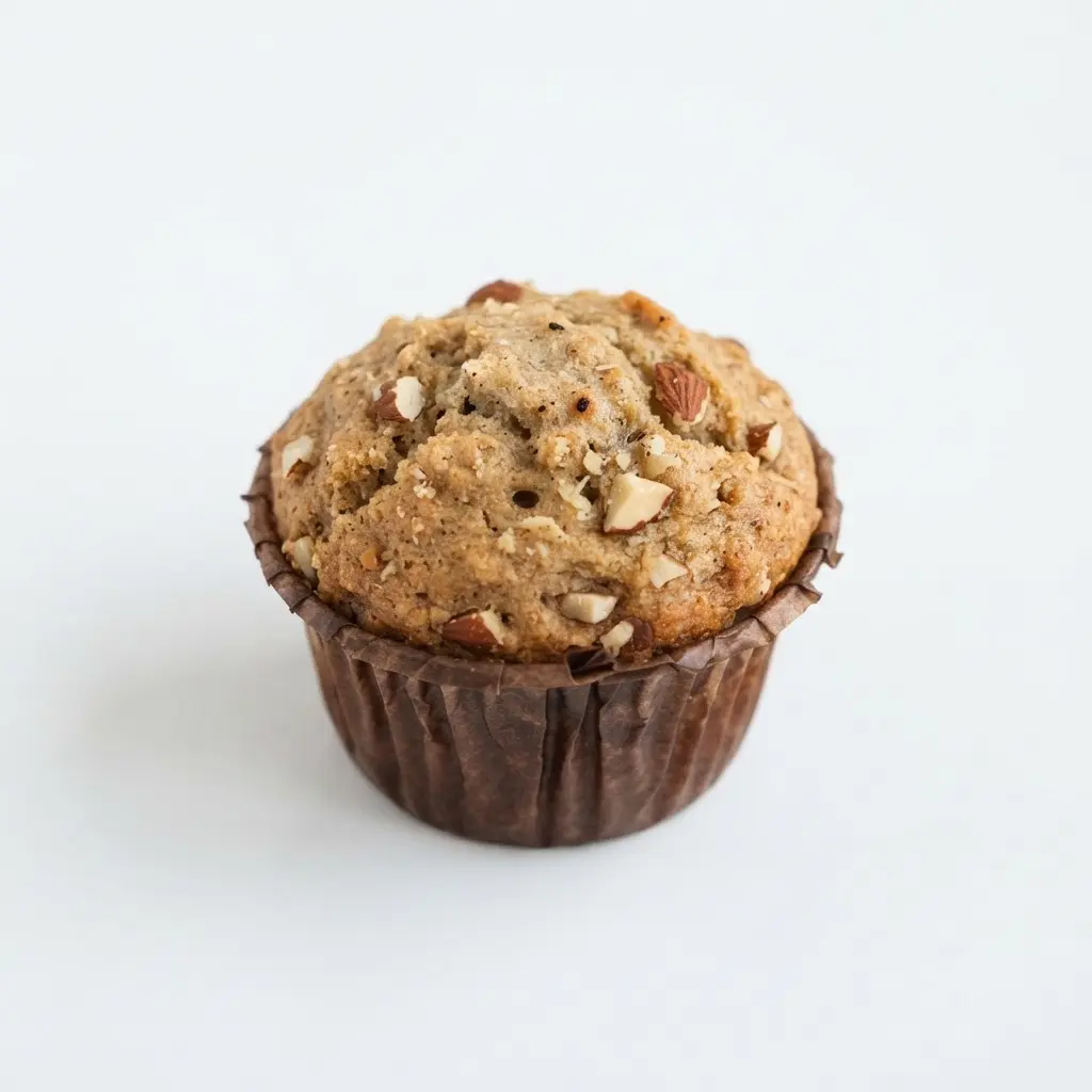 Almond flour muffins on a clean white background.