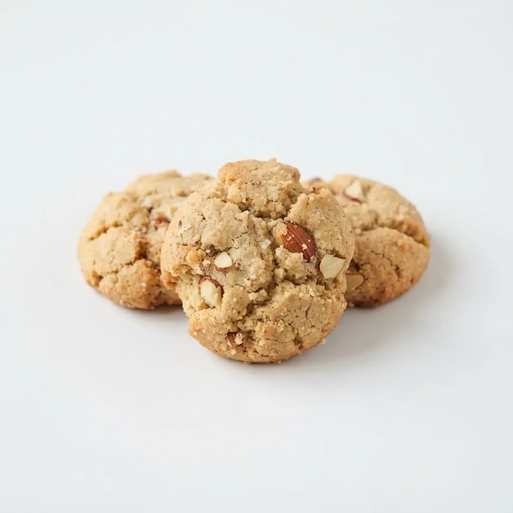 Almond flour cookies on a clean white background.