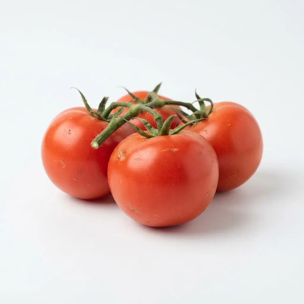 Tomatoes on a clean white background.