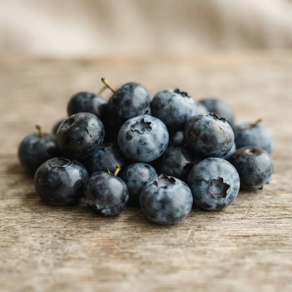 Blueberries in close-up.