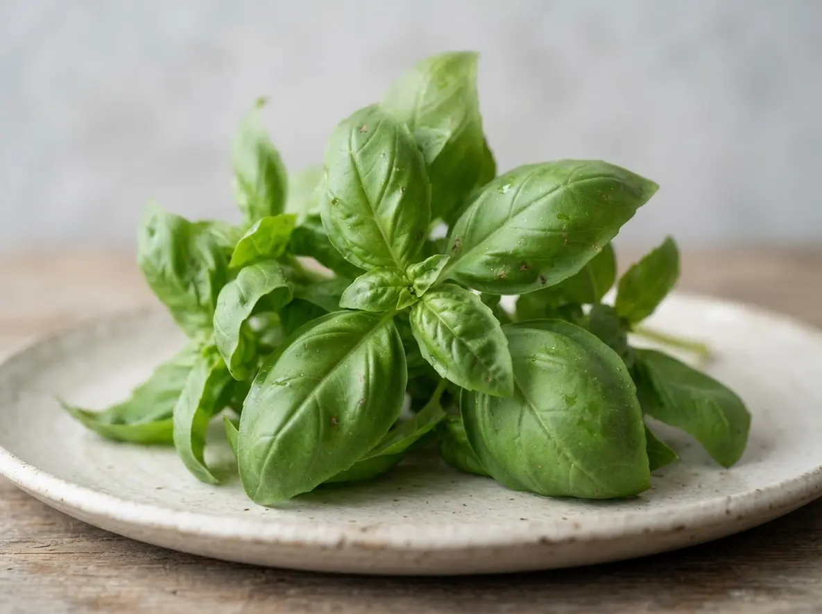 Basil in close-up.