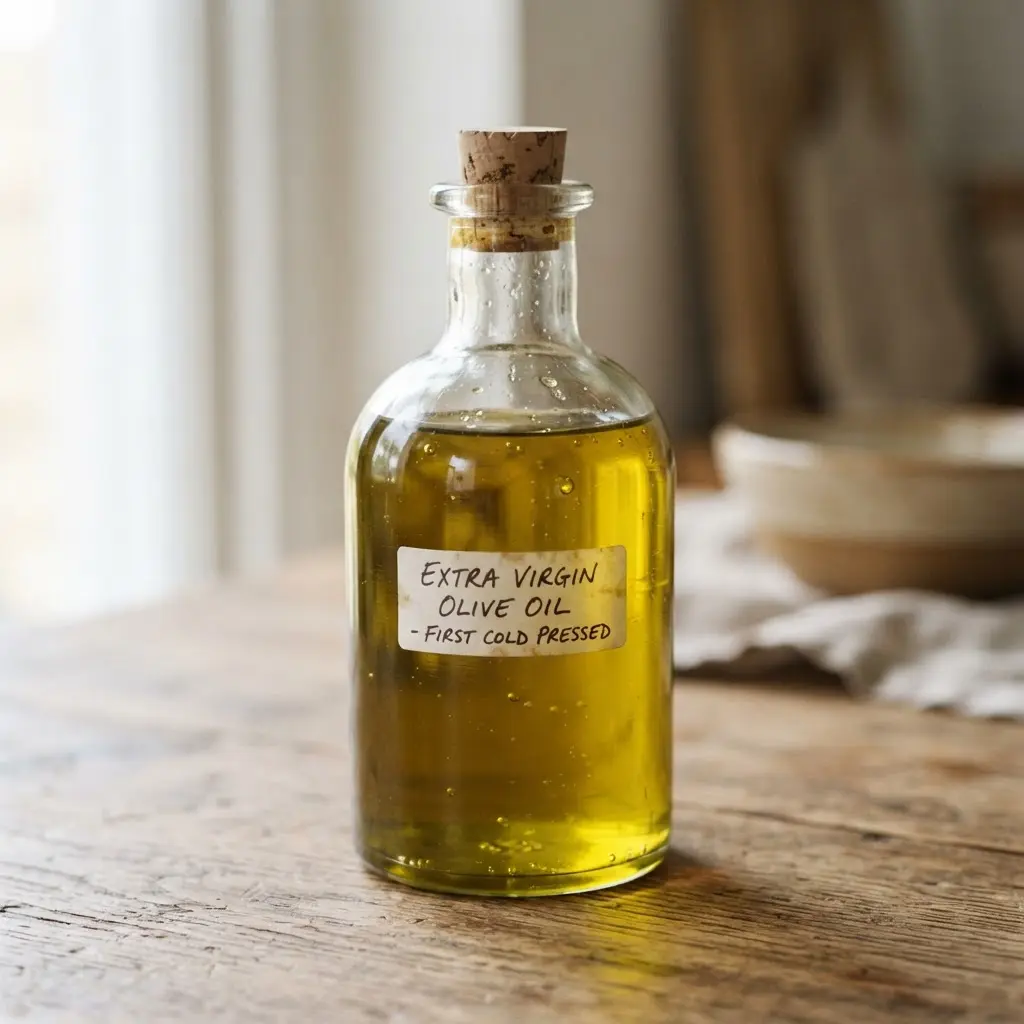 Olive oil in close-up.